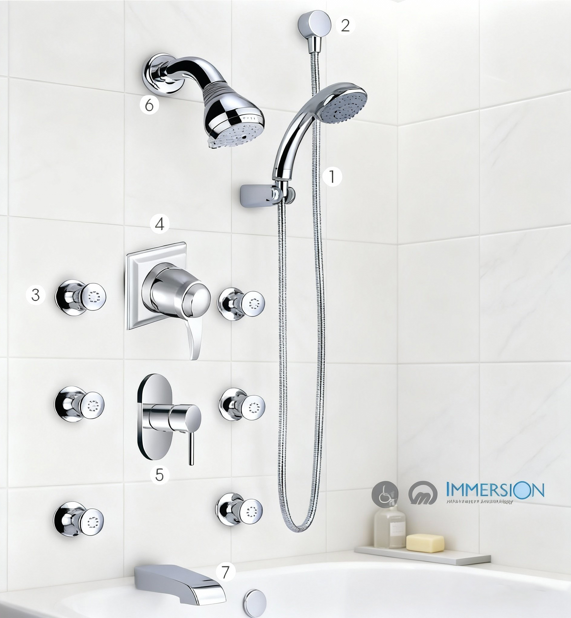 Bộ sen âm tường - massage AEGIS MOEN 2244