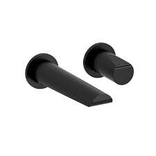 Vòi lavabo gắn tường nóng lạnh màu đen Parabola Riobel