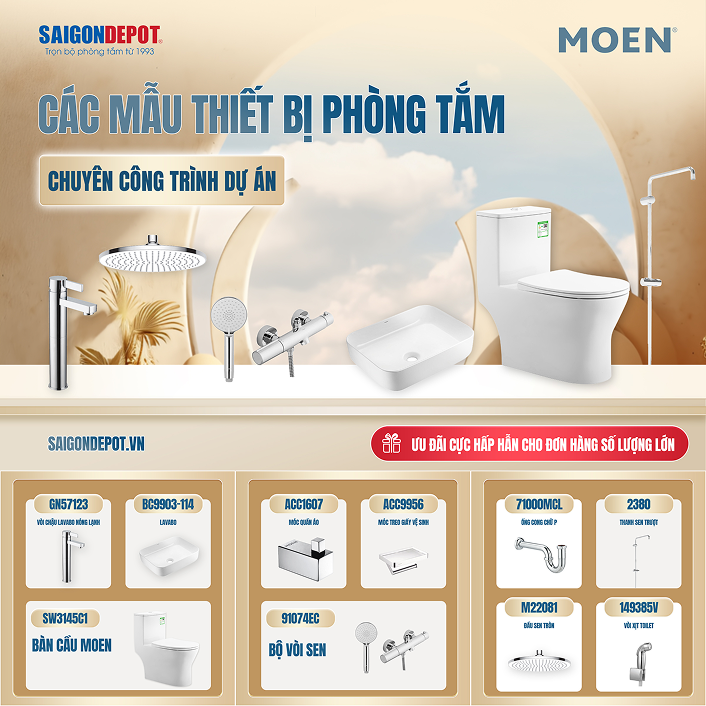 NÂNG TẦM KHÔNG GIAN DỰ ÁN VỚI THIẾT BỊ PHÒNG TẮM MOEN – PHONG CÁCH ĐẲNG CẤP TỪ MỸ