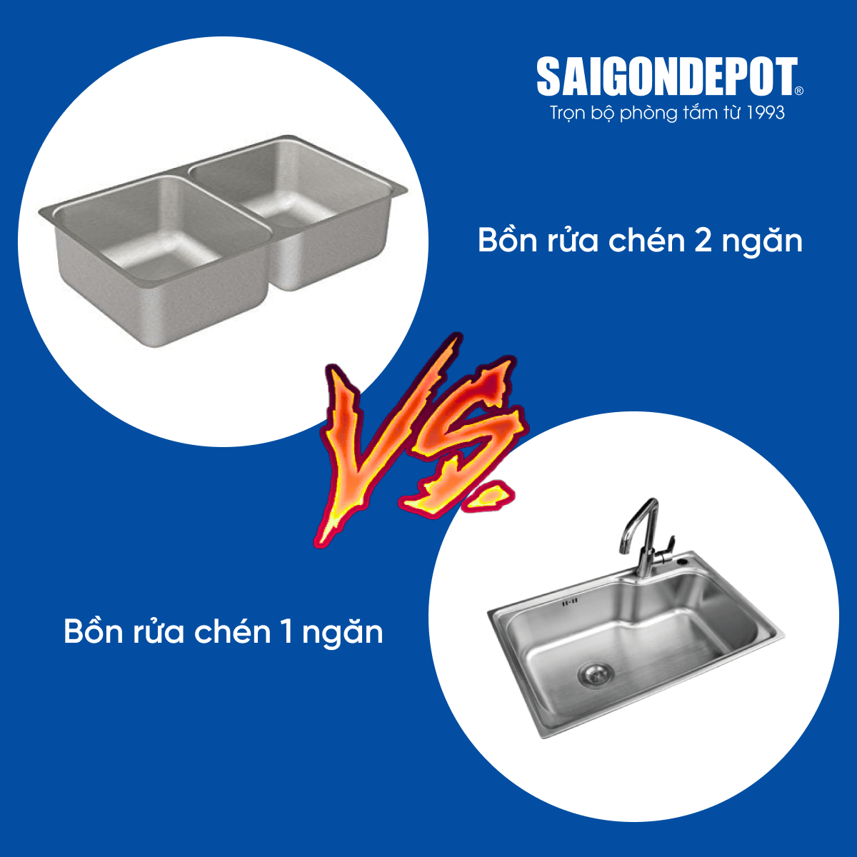 Bồn rửa bát đơn hay đôi? Hướng dẫn cách lựa chọn phù hợp với gia đình bạn