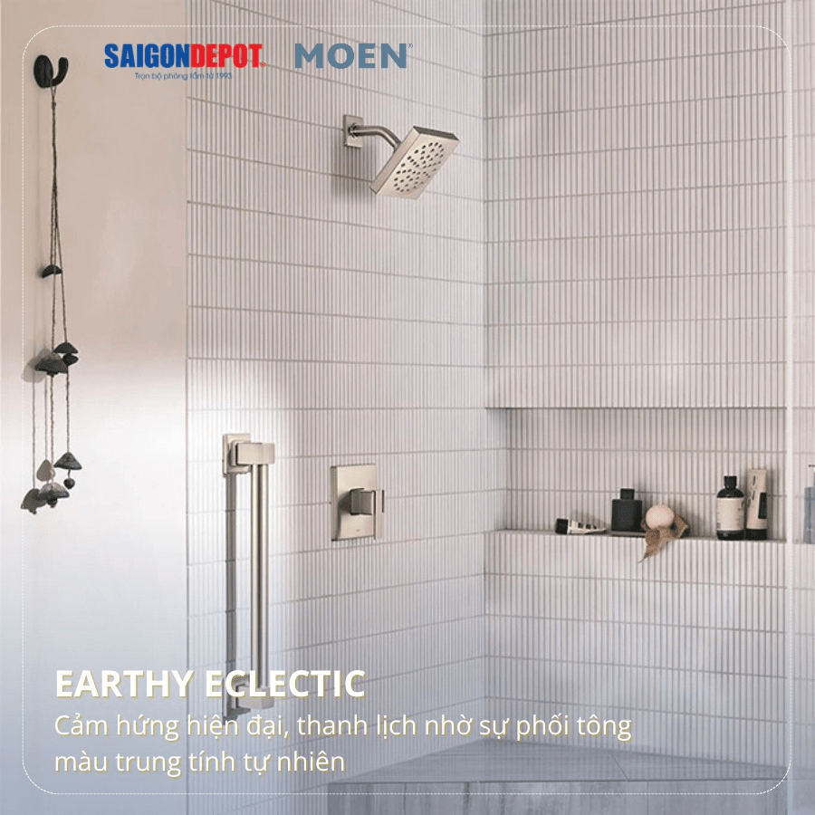 Thổi hồn phòng tắm với mẫu thiết kế Earthy Eclectic